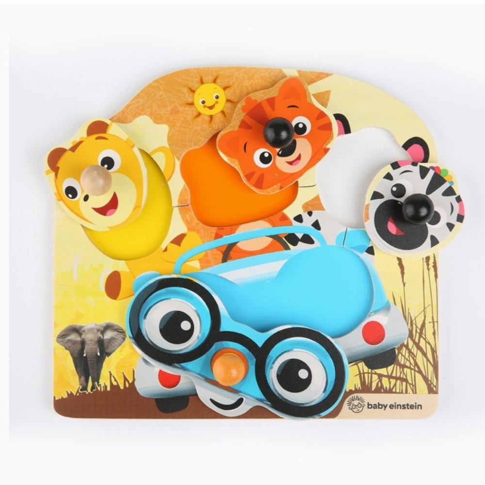EUC Baby Einstein wood animal safari puzzle for infant toddler